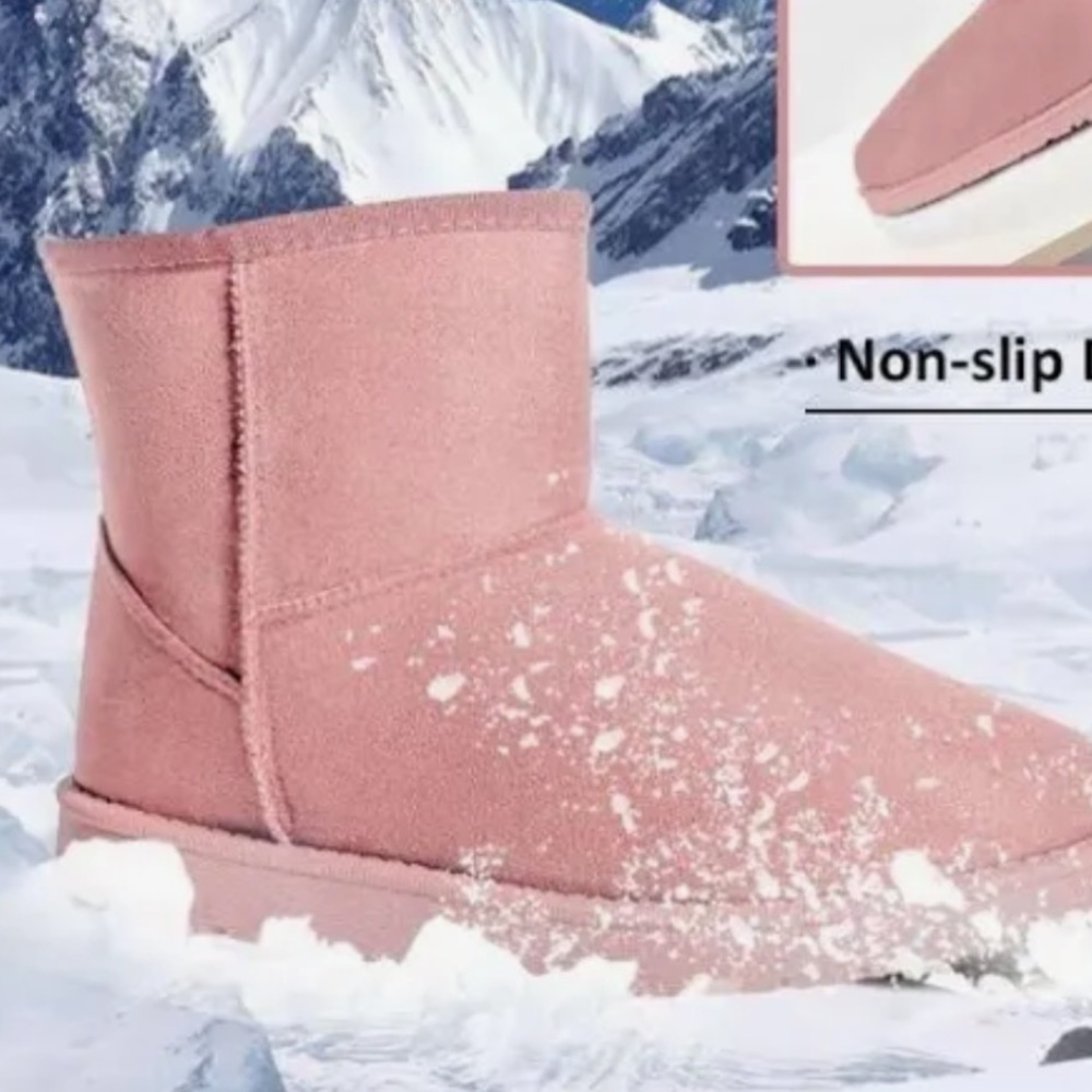 Cozy Warm Fur Lined Ankle Bootie in Blush Pink NWT Size 8 - Picture 8 of 10